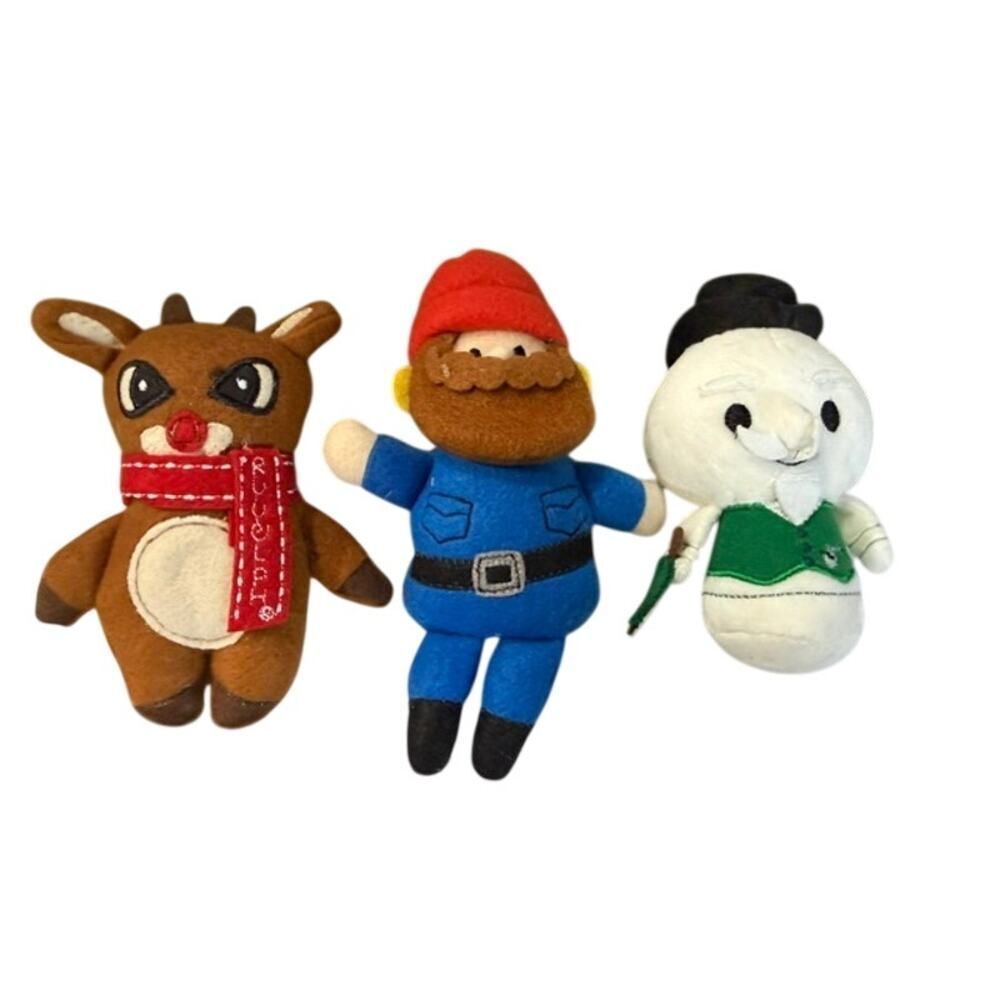 Rudolph the Red Nose Reindeer felt fabric plush figurines